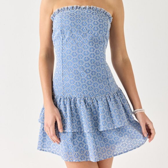 Francesca's Collections Dresses & Skirts - Gail Strapless Eyelet Drop Waist Dress-OG PRICE 60-AT LOWEST SUGGESTED LISTING